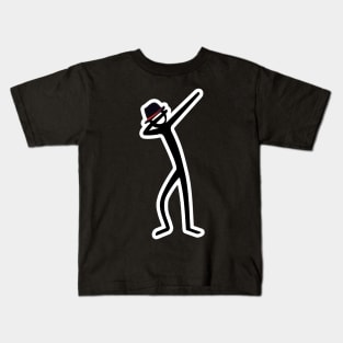 Dabbing Stick Figure - Gangster Hat Kids T-Shirt